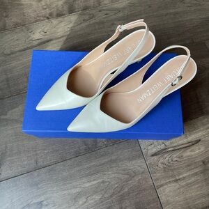 Stuart Weitzman White Slingback Heels
